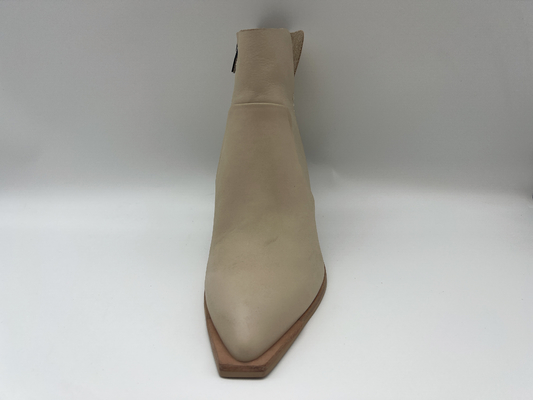 Hai tông màu mềm mại bằng da nappa dành cho phụ nữ Boots đến mắt cá chân có dây kéo kim loại ， đệm bụng với đế ngoài TPR