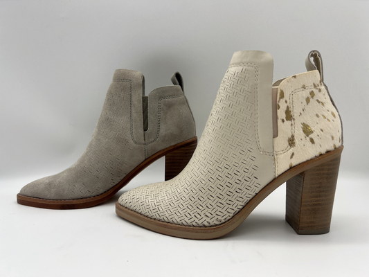 Gót abs với đế ngoài TPR ， da lộn mềm và da lông kim loại Womens Dress Boots mắt cá chân