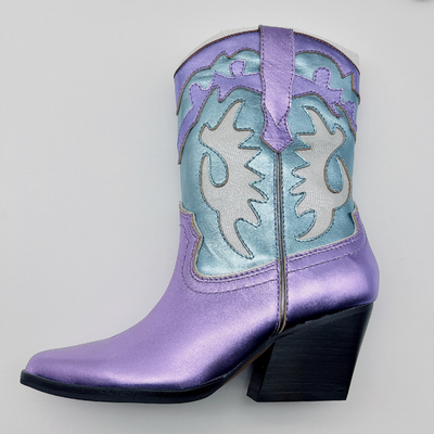 # 6 - # 11 Boots da nữ màu tím Boots màu tím mũi nhọn cho mắt cá chân SGS