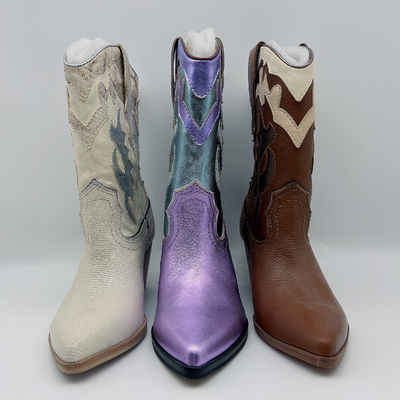 # 6 - # 11 Boots da nữ màu tím Boots màu tím mũi nhọn cho mắt cá chân SGS