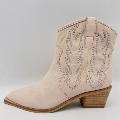 Bone Womens Leather Dress Boots Thoải mái cho Phụ nữ Thoải mái Boots mắt cá chân có đinh thêu