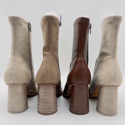 Áo khoác da nữ màu trắng Boots mềm mại Tan bằng da không thấm nước Boots da cổ chân