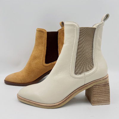 Boots da tròn ngón chân cho phụ nữ Boots Tan / Beige với dây thun