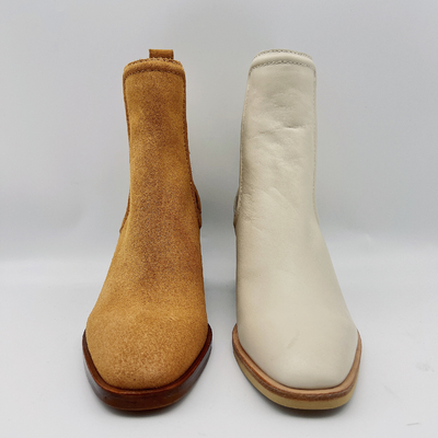 Boots da tròn ngón chân cho phụ nữ Boots Tan / Beige với dây thun