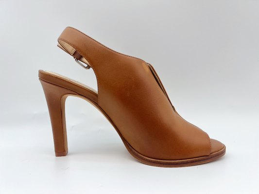 Tan High Heel Open Toe Sandals # 6 - # 11 Da thật Dép nữ SGS
