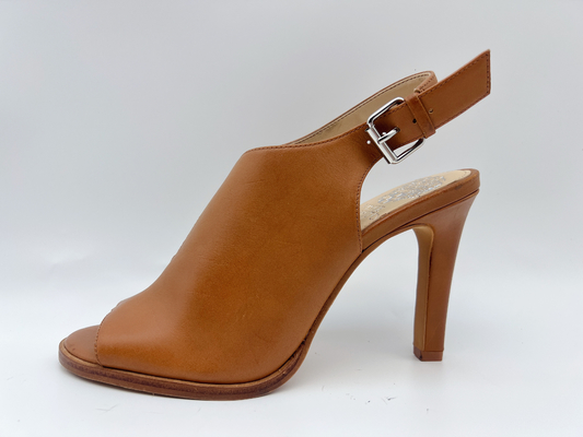 Tan High Heel Open Toe Sandals # 6 - # 11 Da thật Dép nữ SGS