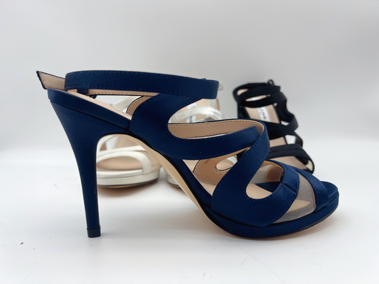 Open Toe Stiletto Elastic Strap Dép cao gót Da Nappa mềm / Phù hợp với lưới mềm