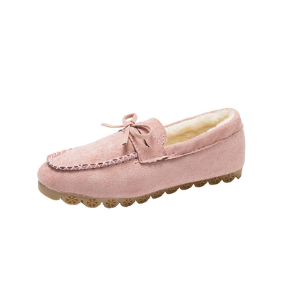 Flat Gân Bò Plus Velvet Casual Ladies Cotton Shoes Lazy