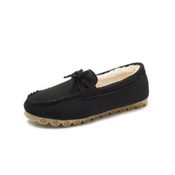 Flat Gân Bò Plus Velvet Casual Ladies Cotton Shoes Lazy