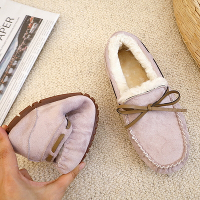 Giày mùa thu và mùa đông dành cho bà bầu cỡ lớn, giày đế dày bằng vải cotton ấm áp sang trọng
