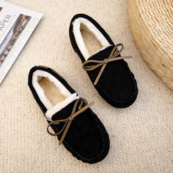 Giày mùa thu và mùa đông dành cho bà bầu cỡ lớn, giày đế dày bằng vải cotton ấm áp sang trọng