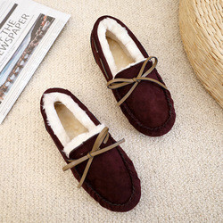 Giày mùa thu và mùa đông dành cho bà bầu cỡ lớn, giày đế dày bằng vải cotton ấm áp sang trọng