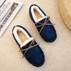 Giày mùa thu và mùa đông dành cho bà bầu cỡ lớn, giày đế dày bằng vải cotton ấm áp sang trọng