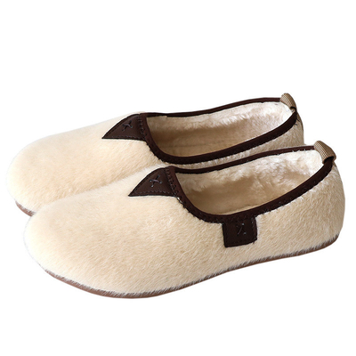 Phụ nữ mang thai Giày đế bằng cotton mềm đế bằng Plus nhung ấm áp