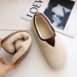 Phụ nữ mang thai Giày đế bằng cotton mềm đế bằng Plus nhung ấm áp