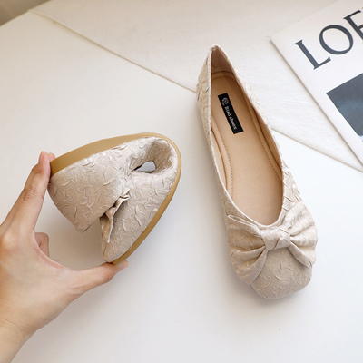 Cao Su Trắng Eva Vải Mút Giày Ballerina Đế Bằng Sofit Luôn Thoải Mái Cho Nữ