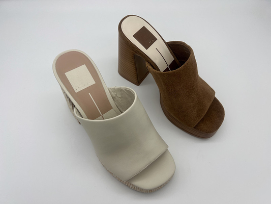 Giày da nữ thoải mái ODM Brown Open Toe Heel Sandals