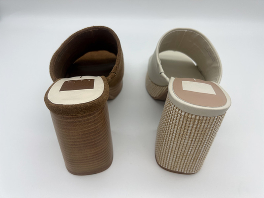 Giày da nữ thoải mái ODM Brown Open Toe Heel Sandals