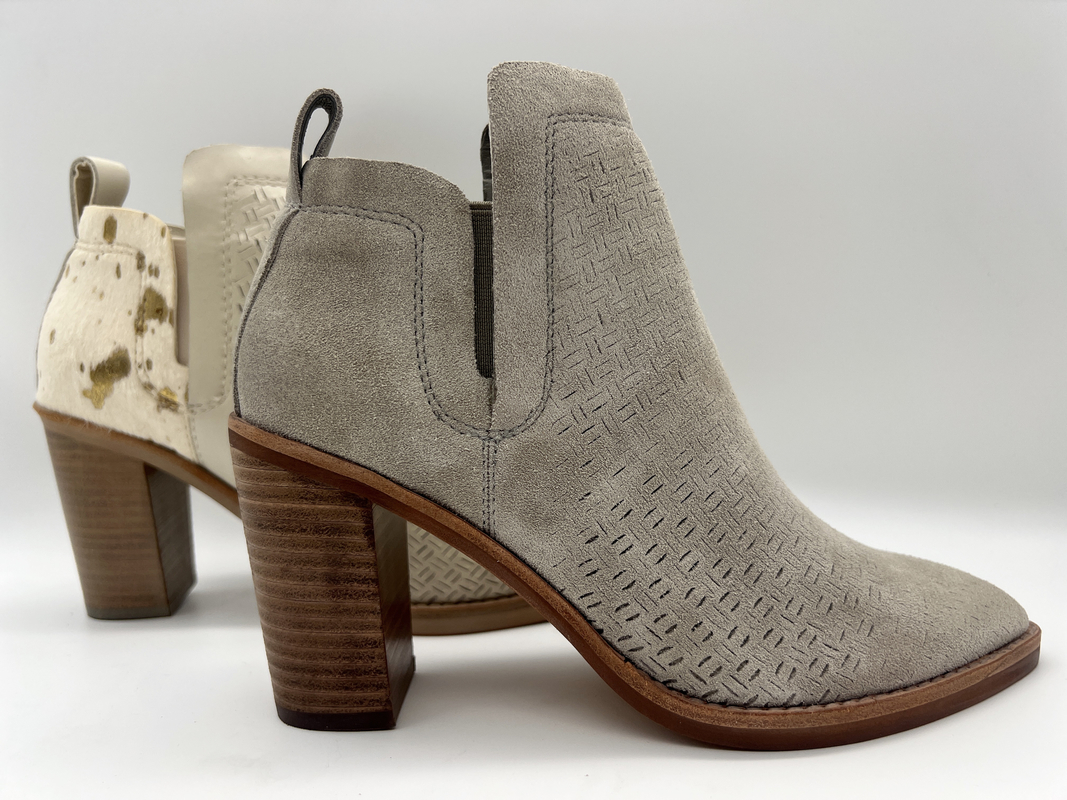 Gót abs với đế ngoài TPR ， da lộn mềm và da lông kim loại Womens Dress Boots mắt cá chân