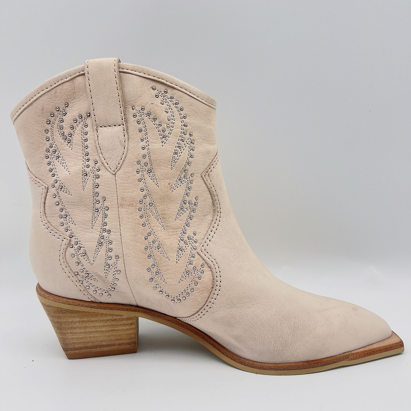 Bone Womens Leather Dress Boots Thoải mái cho Phụ nữ Thoải mái Boots mắt cá chân có đinh thêu